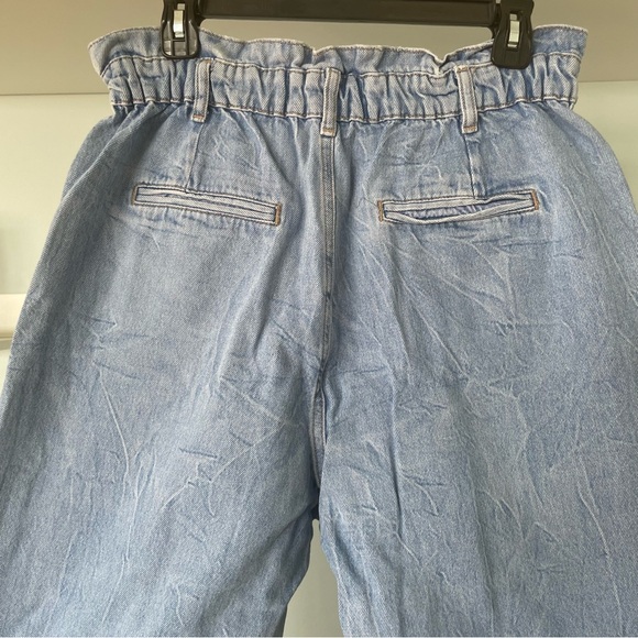 Zara High Rise Paperbag Tapered Balloon Style Light Blue Jeans - Picture 4 of 12